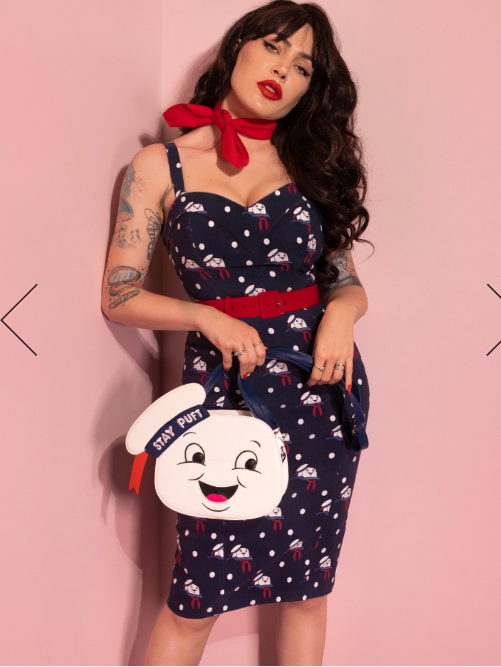 Vixen by Micheline Pitt Ghostbusters Stay Puft Wiggle Dress - Small Medium